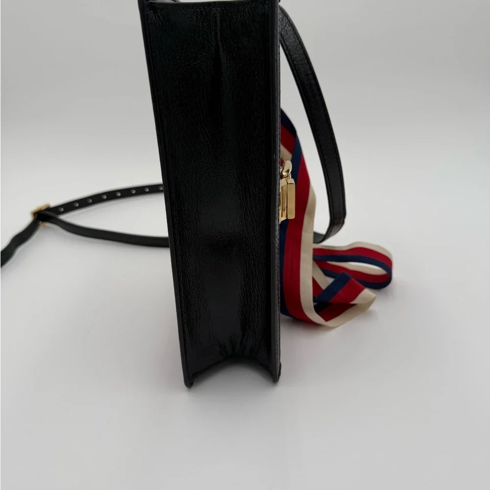 Gucci Sylvie Red and Black Crossbody Bag with Gold Chain - Picture 3 of 9